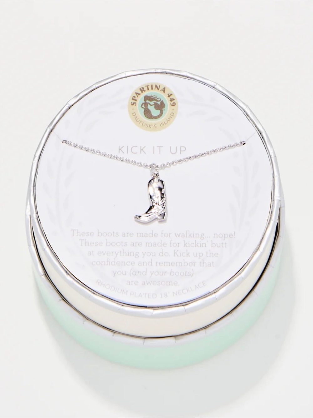 Sea Le Vie Silver Cowboy Boot Necklace